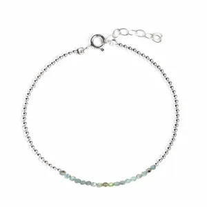 Beaded Bracelet -  2mm Aquamarine