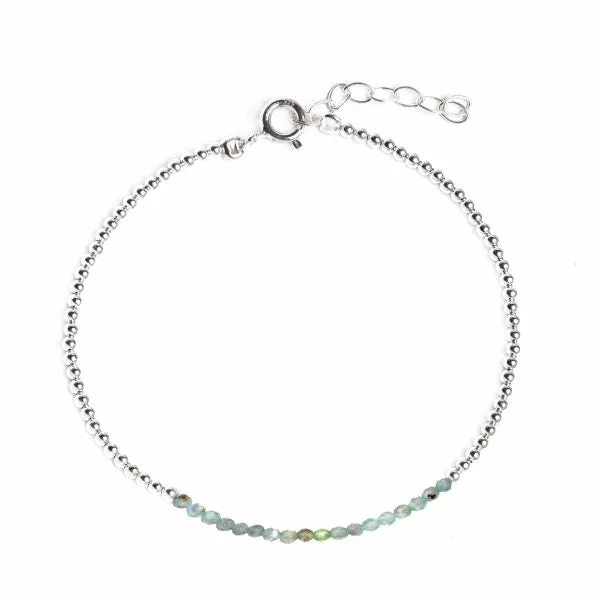 Beaded Bracelet -  2mm Aquamarine