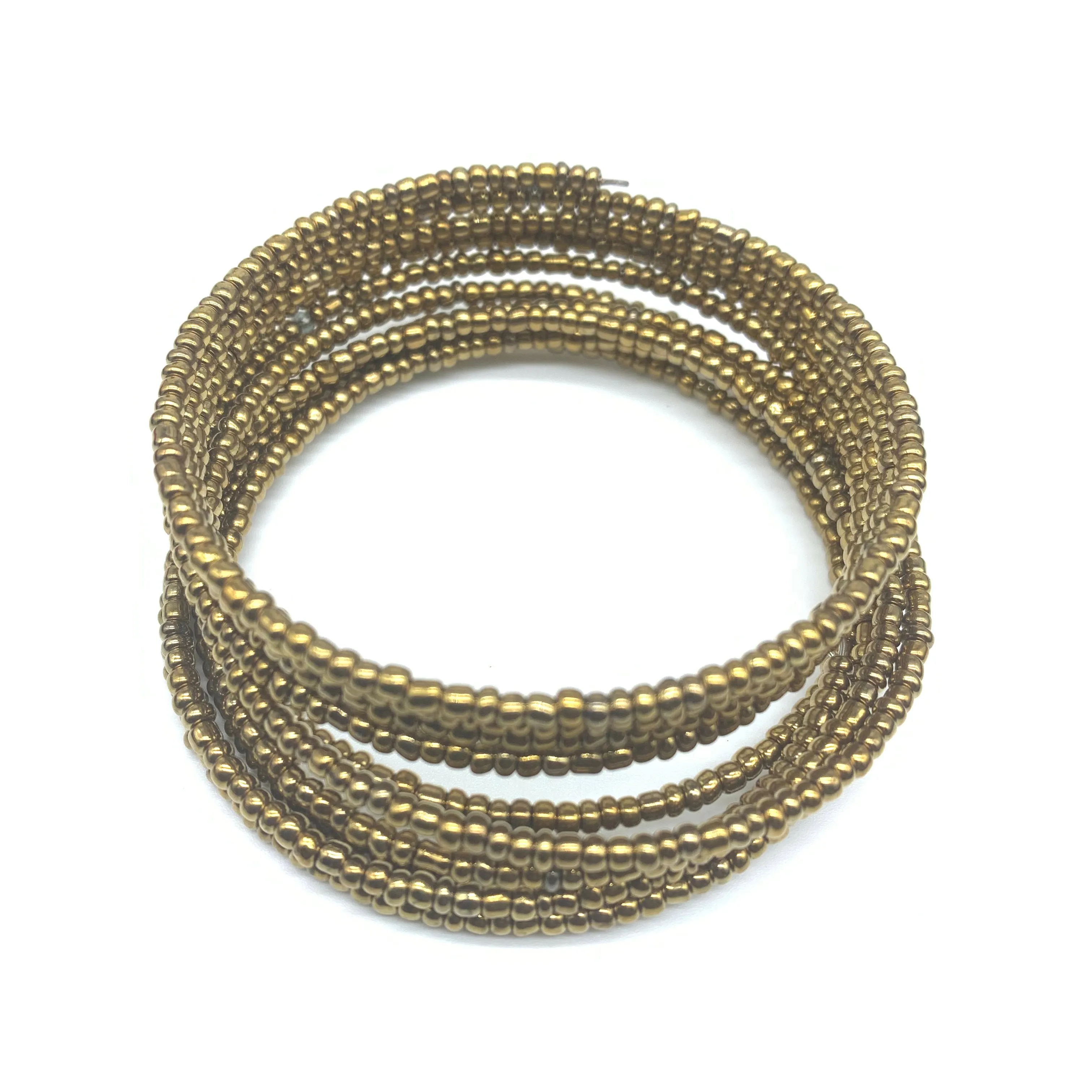 Beaded Coil Bracelet-Gold