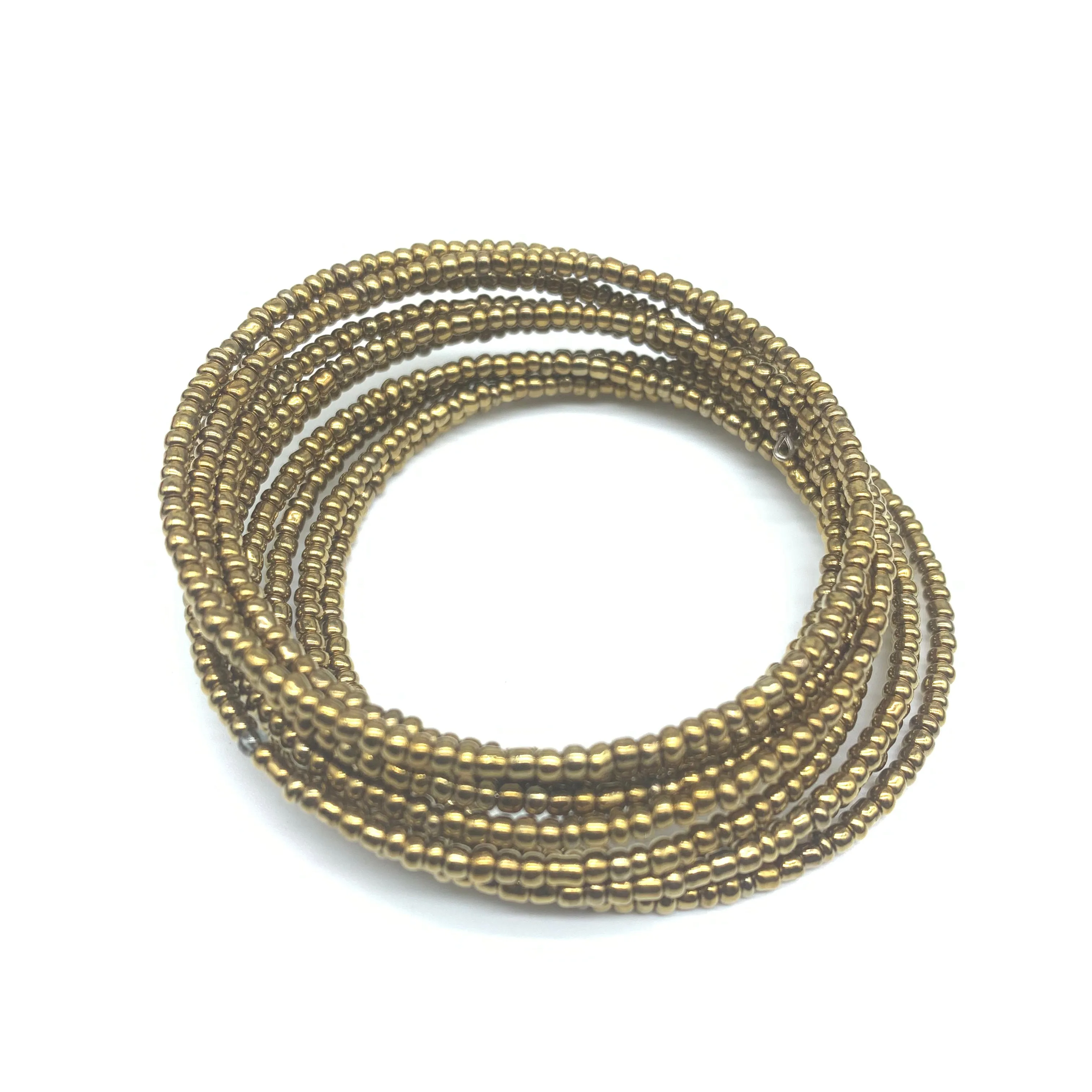 Beaded Coil Bracelet-Gold