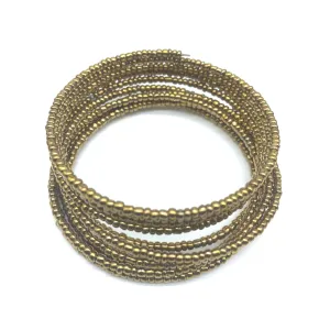 Beaded Coil Bracelet-Gold
