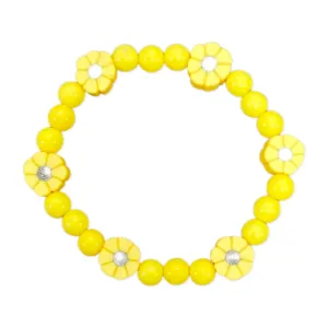 Beaded Yellow Daisy Bracelet
