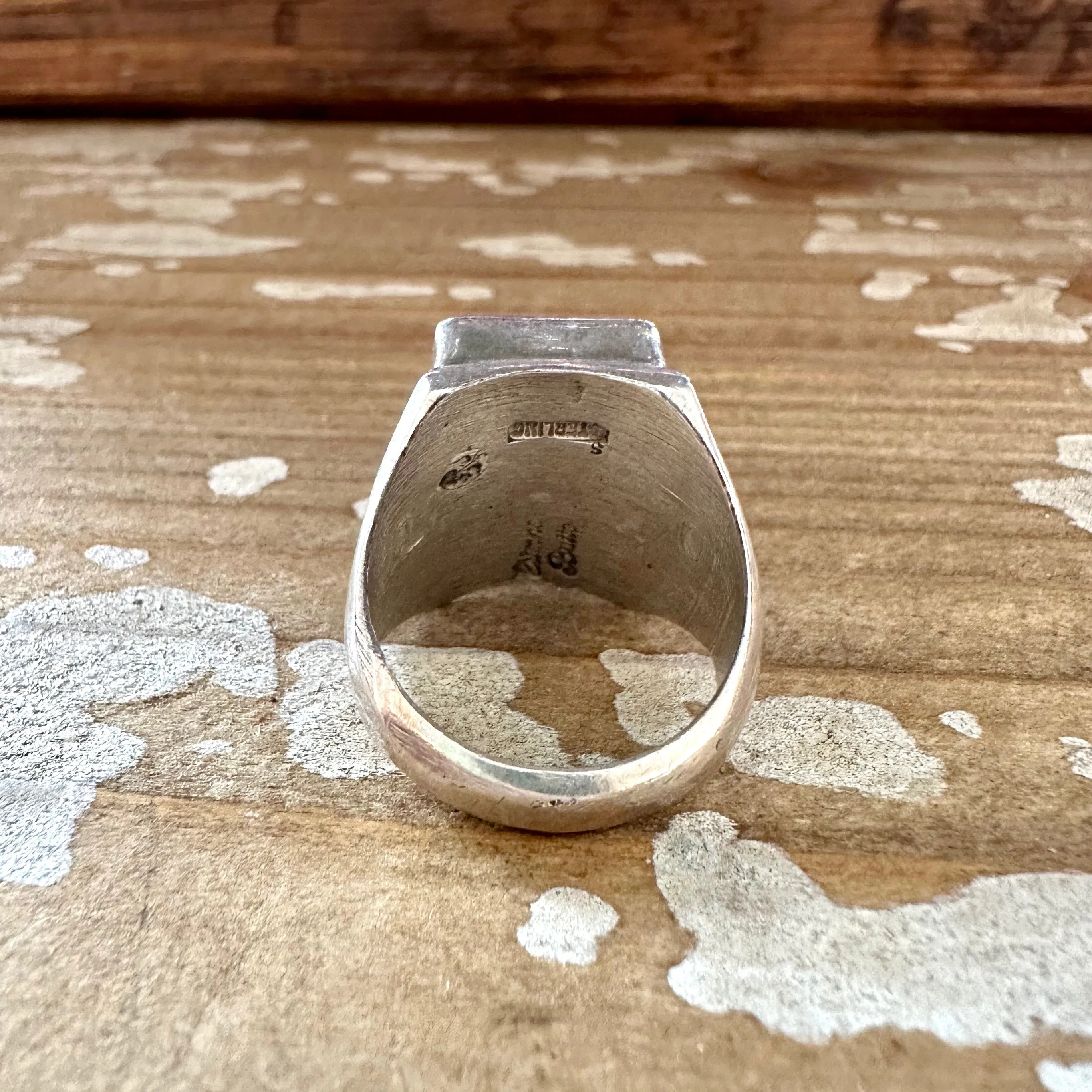 BLACK ARROW Chimney Butte Handmade Men's Ring Sterling Silver & Onyx Ring • Size 10 1/4