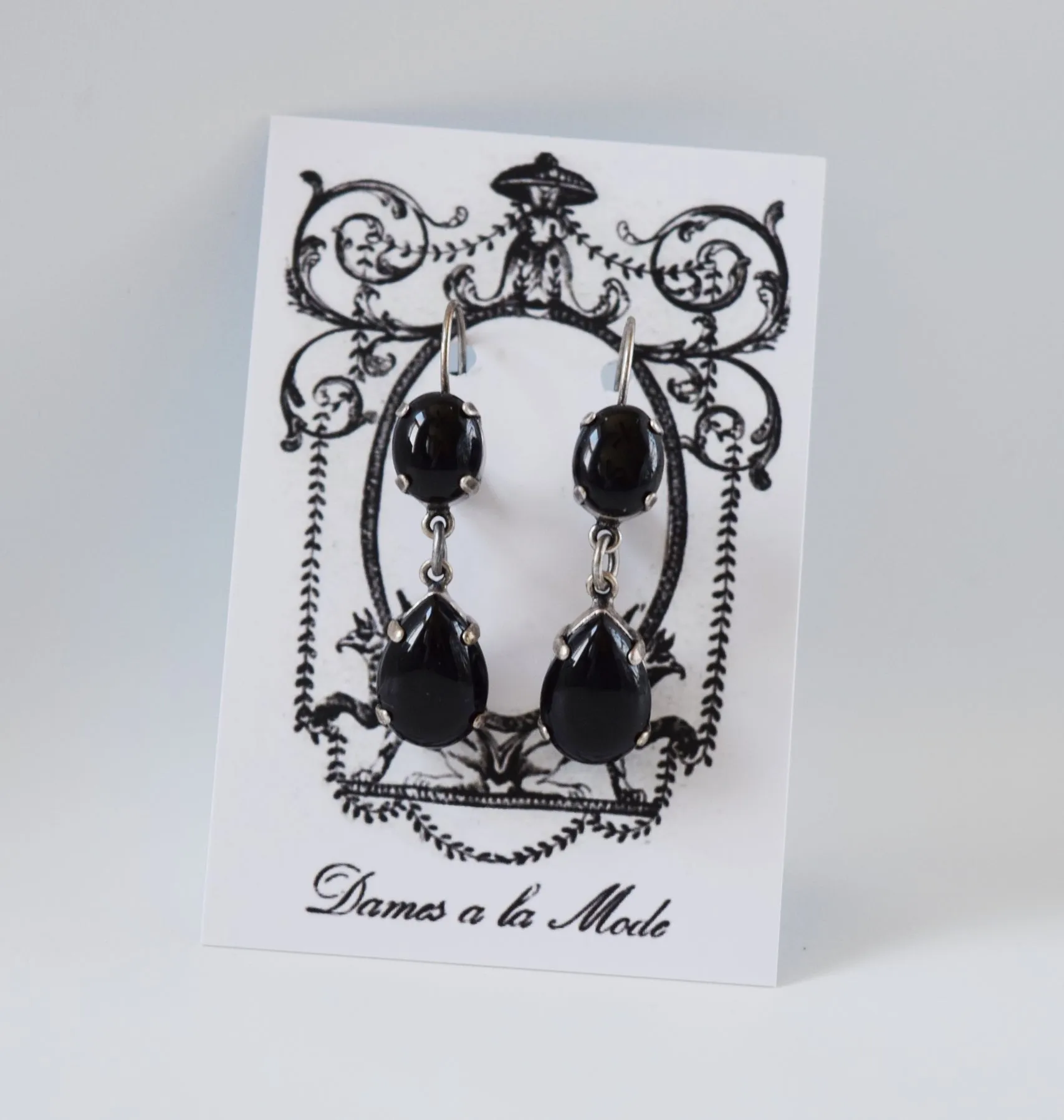 Black Onyx Dangle Earrings