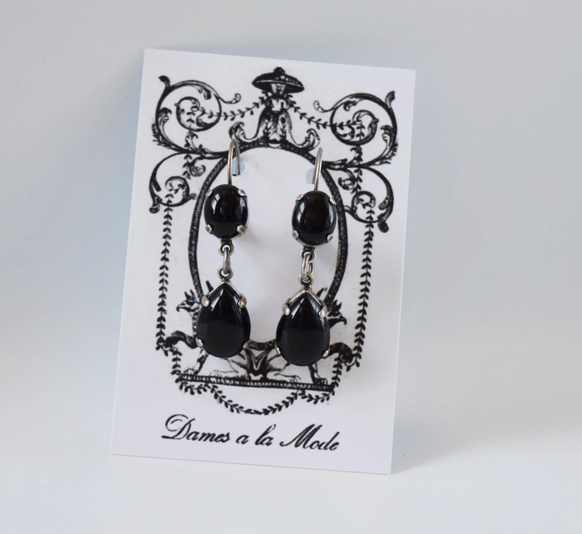 Black Onyx Dangle Earrings
