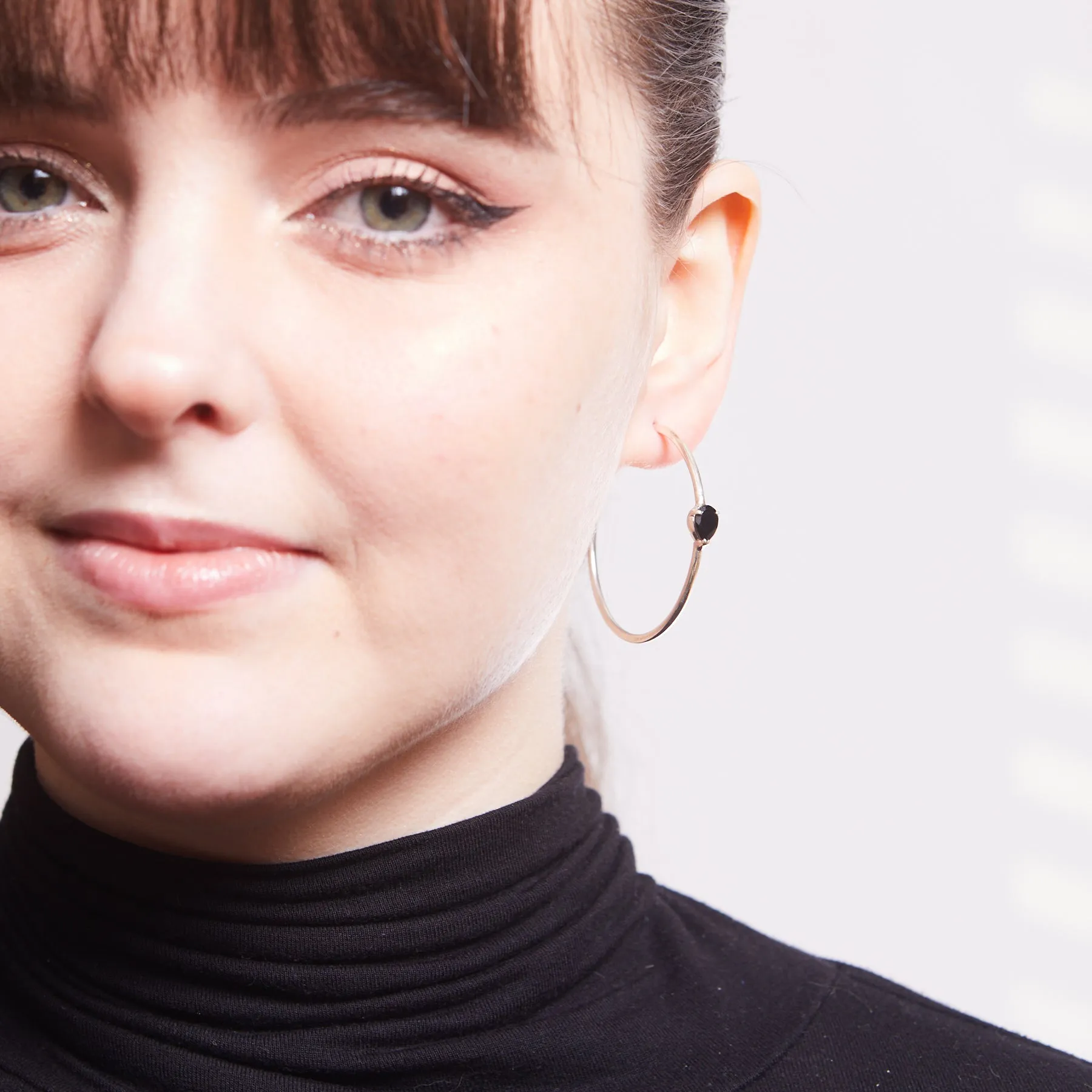 Black Onyx Hoops