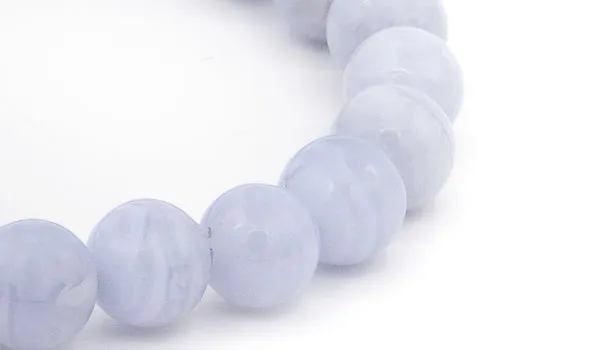 Blue Lace Agate Natural Gemstone Centerpiece Bracelet