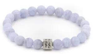 Blue Lace Agate Natural Gemstone Centerpiece Bracelet