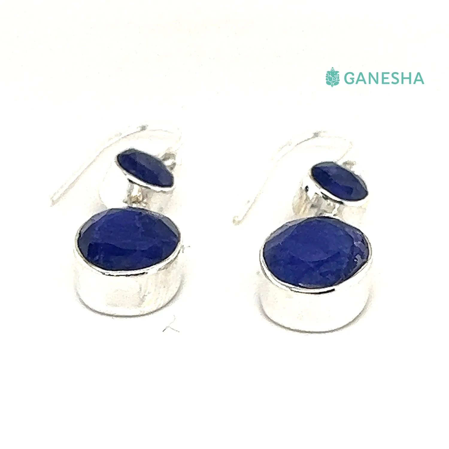 Blue Sapphire Double-Drop Earrings (925) Sterling Silver