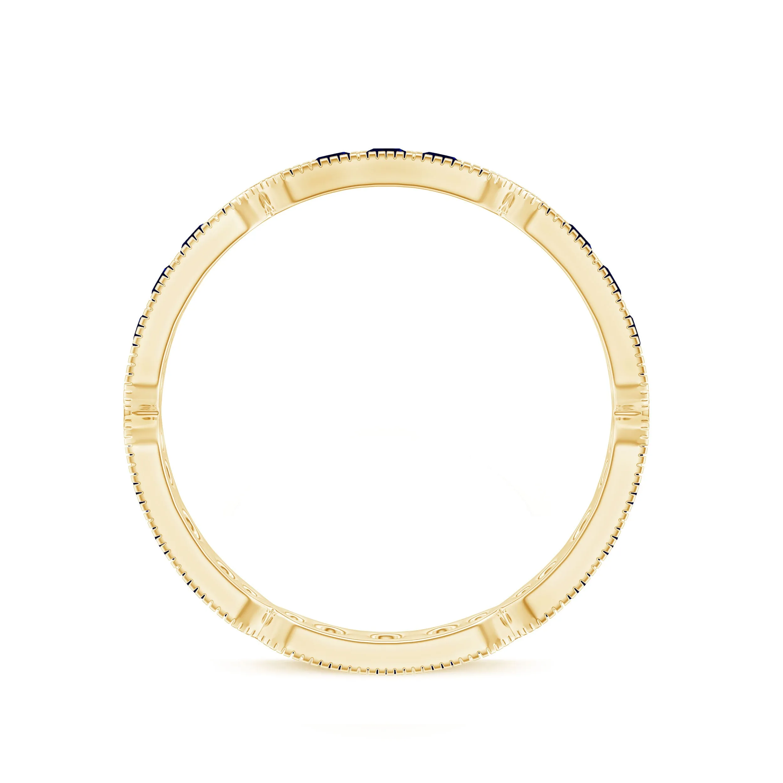 Blue Sapphire Eternity Ring with Milgrain Detailing