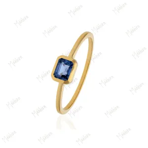 Blue Sapphire Octo Ring in US Size 5.5