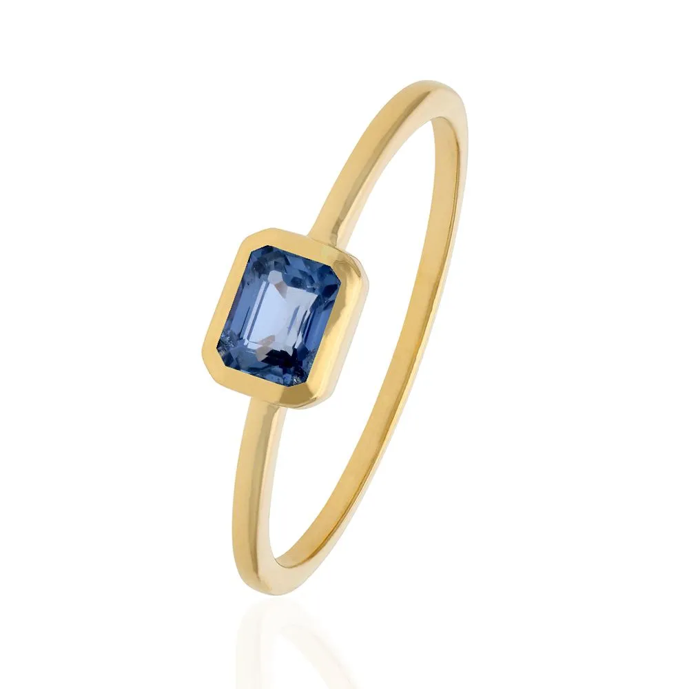 Blue Sapphire Octo Ring in US Size 5.5