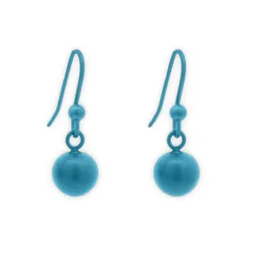 Blue Titanium Drop Beaded Earrings
