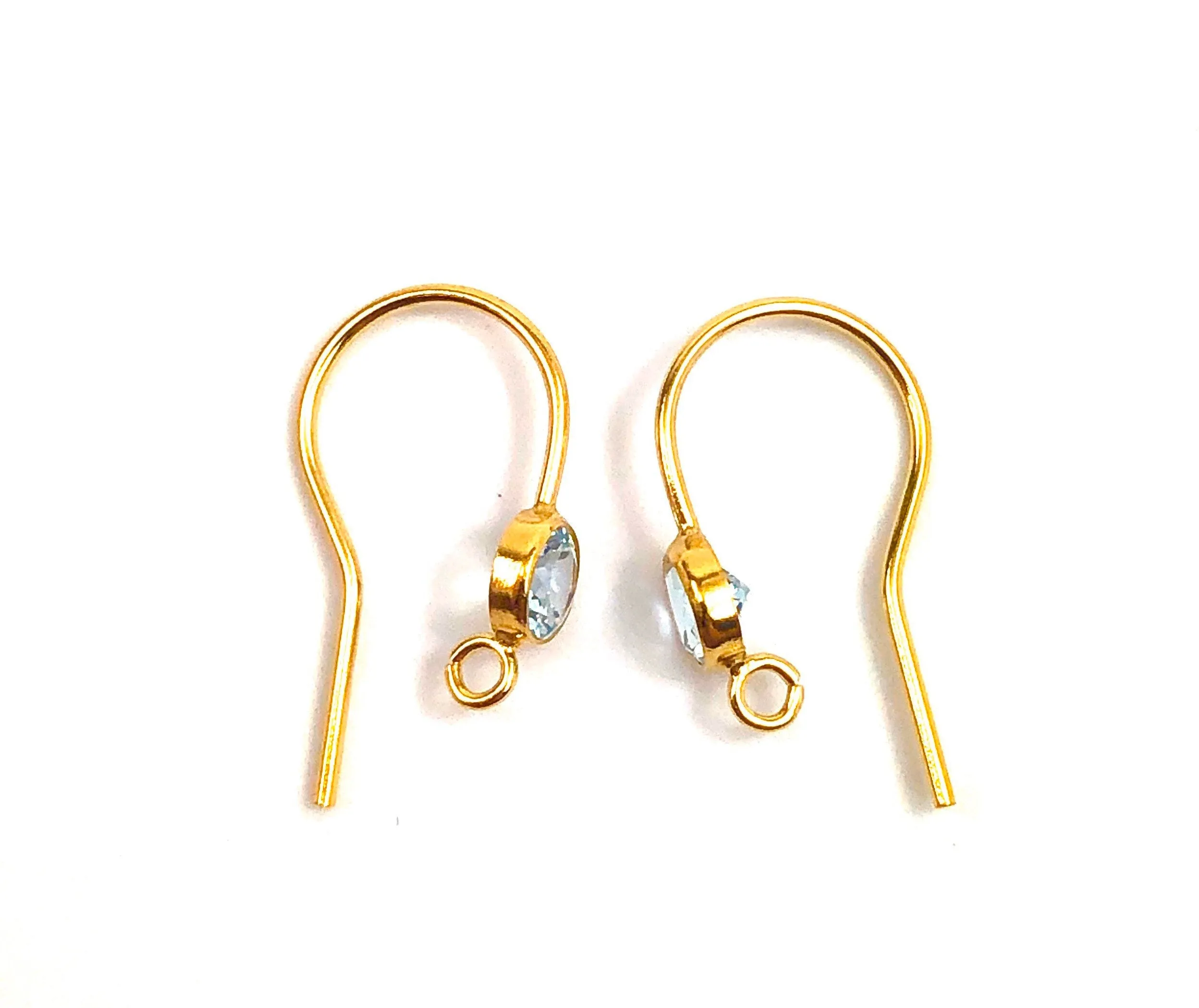 Blue topaz cubic zirconia, 14KGF ear wire with ring , 14K gold filled SKU# 4006425BT