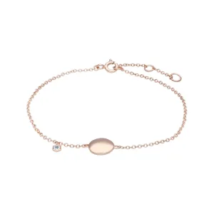 Bracelet à Graver Argent 925 Plaqué Or Rose Aigue-Marine