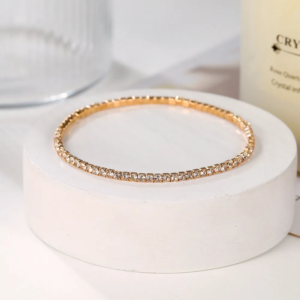 Bracelets Strass Or et blanc