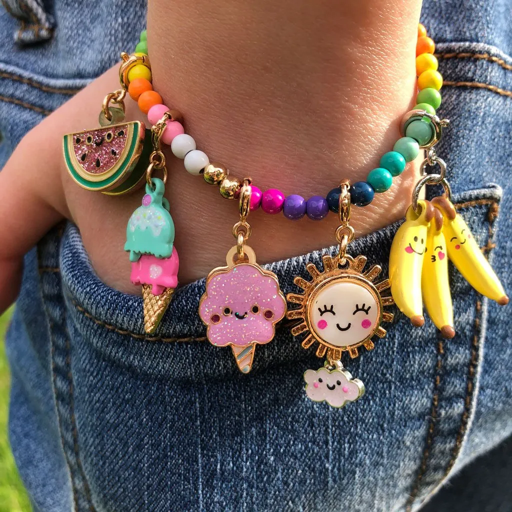 Charm It! 4mm Rainbow Stretch Bead Bracelet