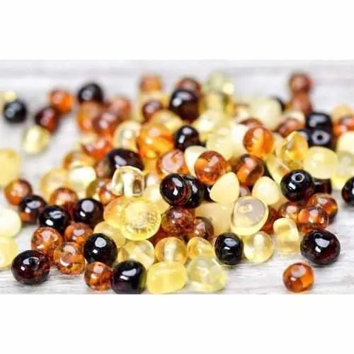 Child Pebble Beach Polished Mixed Baltic Amber Necklace