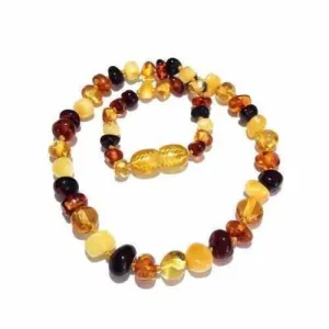 Child Pebble Beach Polished Mixed Baltic Amber Necklace