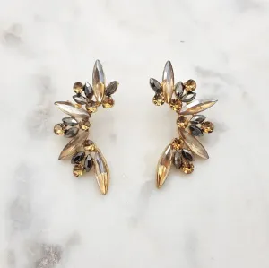 Chrysalini - Statement Crystal Earring Topaz Mix
