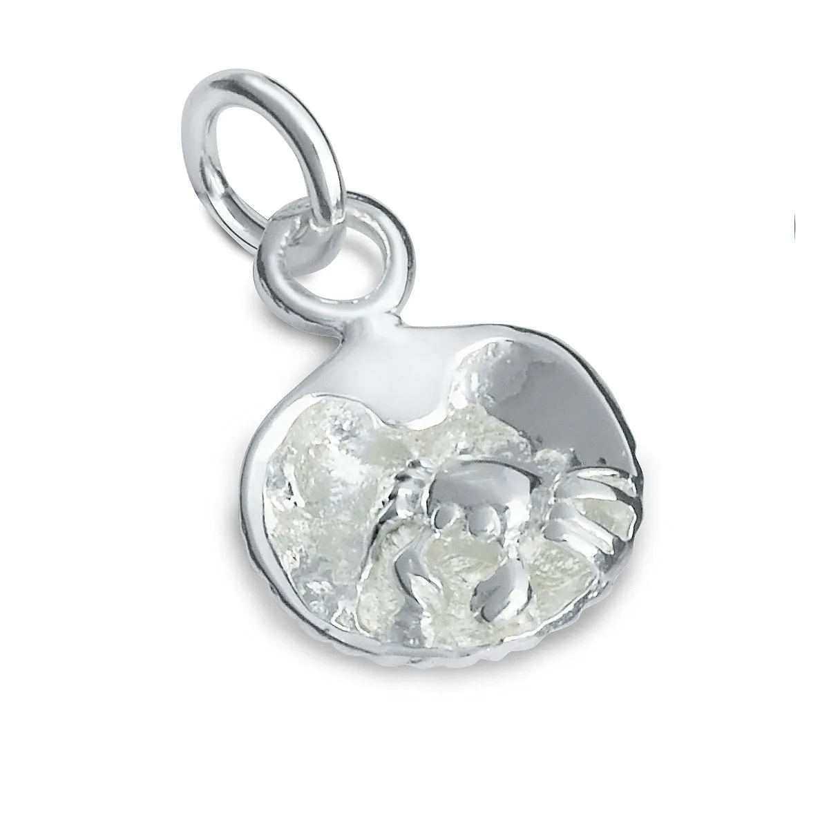 Clam Shell & Crab Silver Charm