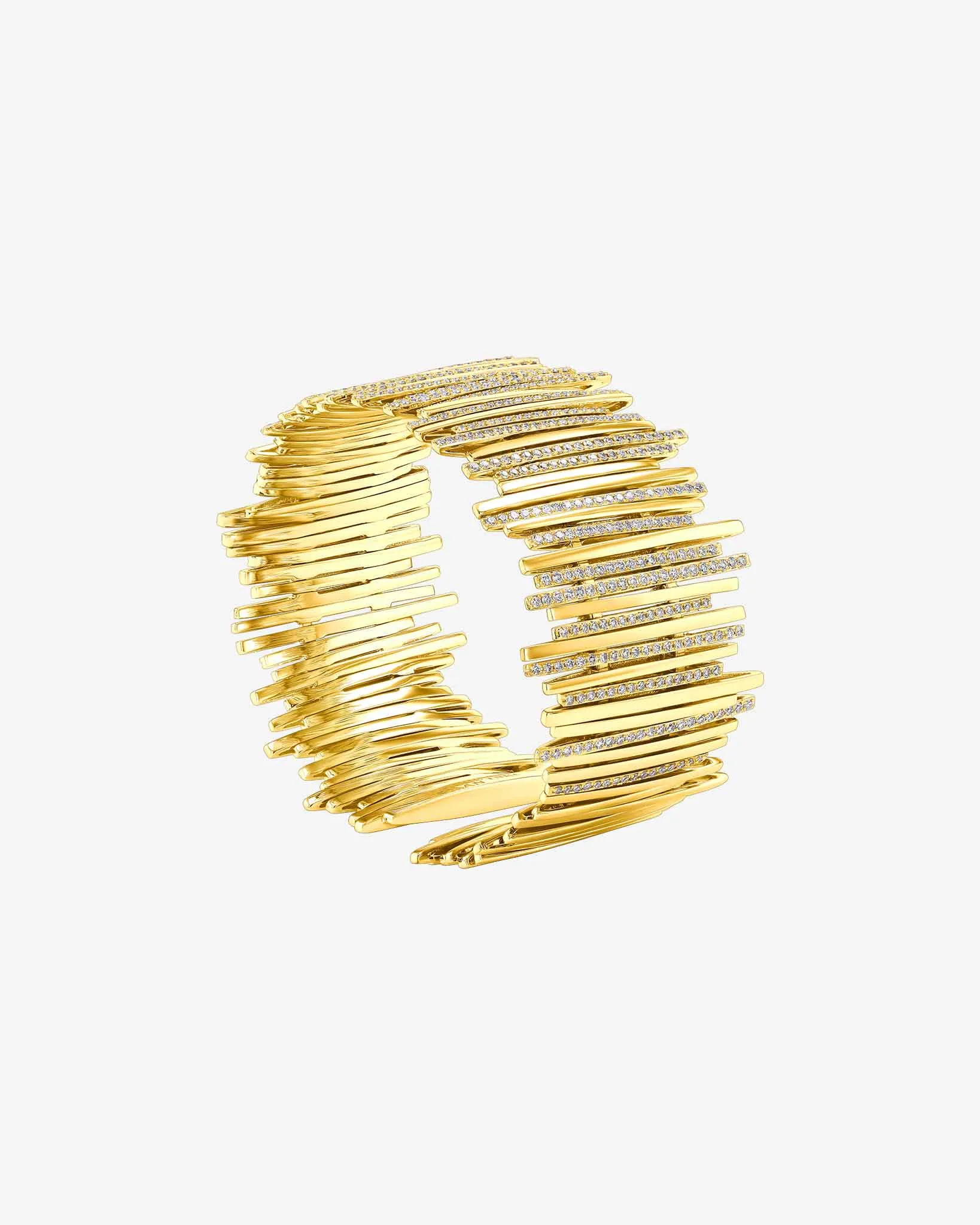 Classic Gold Half Pave Cuff