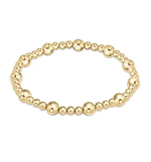 classic sincerity pattern 6mm bead bracelet - gold by enewton