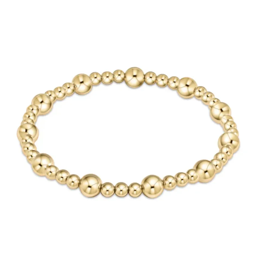 classic sincerity pattern 6mm bead bracelet - gold by enewton
