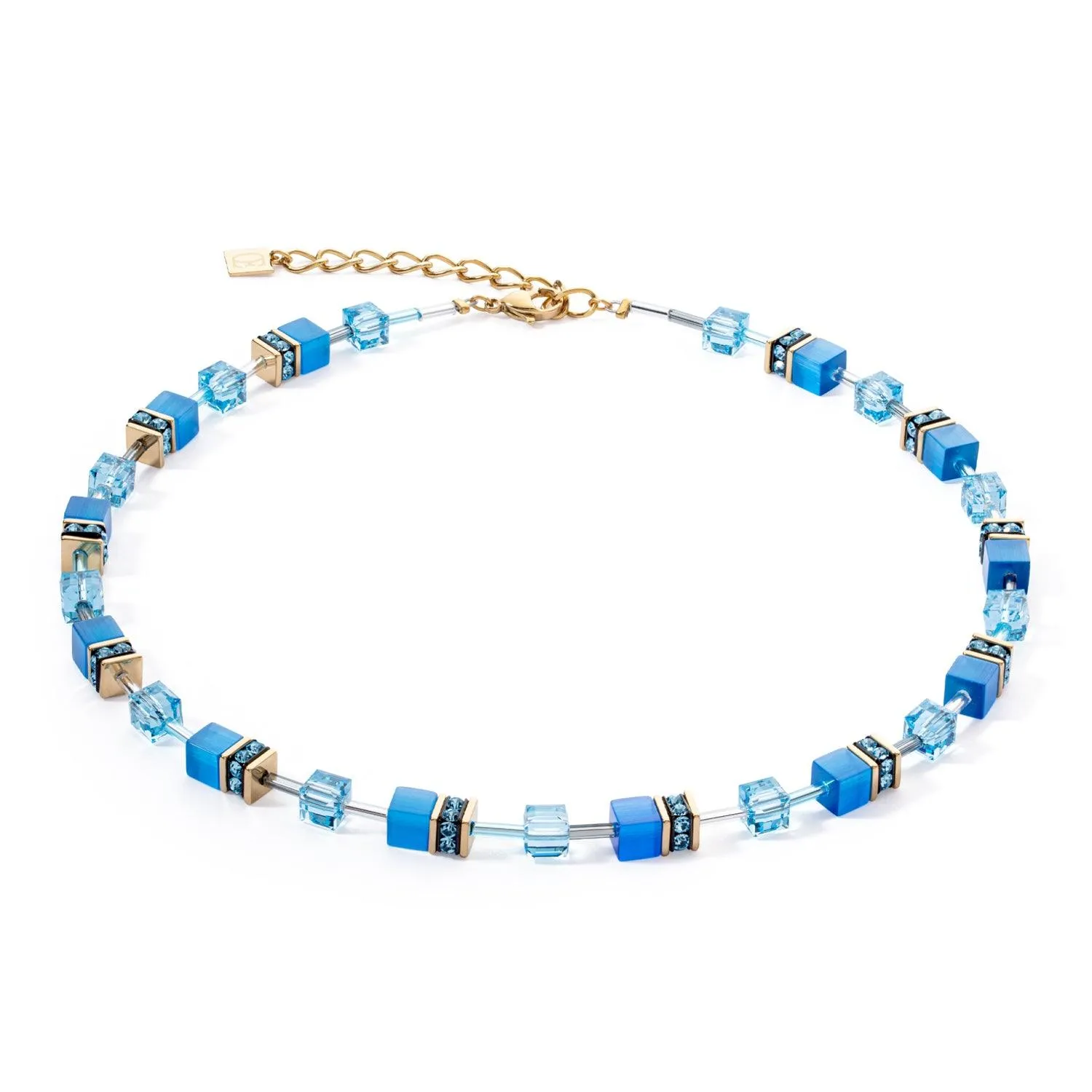 Coeur De Lion GeoCUBE® Iconic Mono Gold Turquoise Necklace