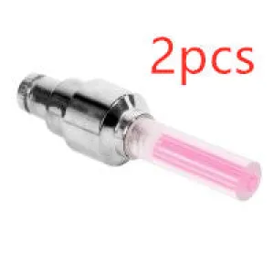 Color: Pink 2pcs - Automobile Tire Lights Valve Valve Lights
