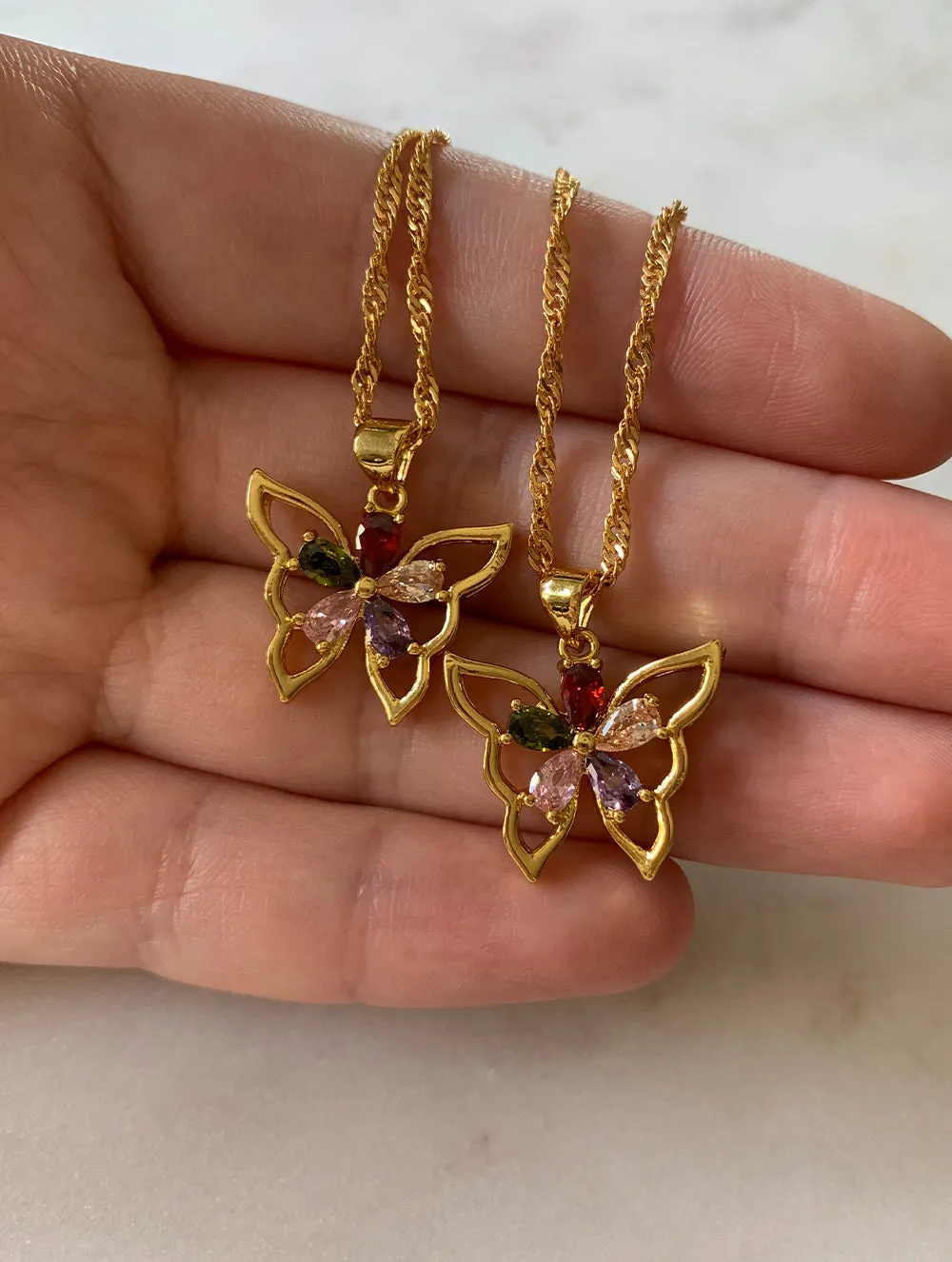 Colorful Butterfly Necklace (CB)