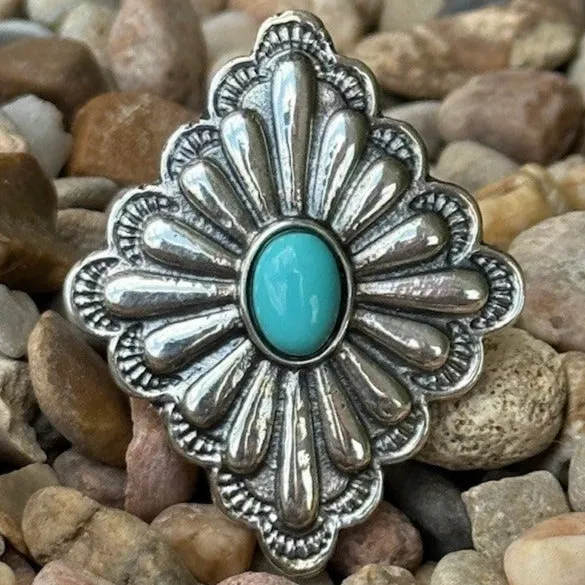 Concho & Turquoise Ring - T5176