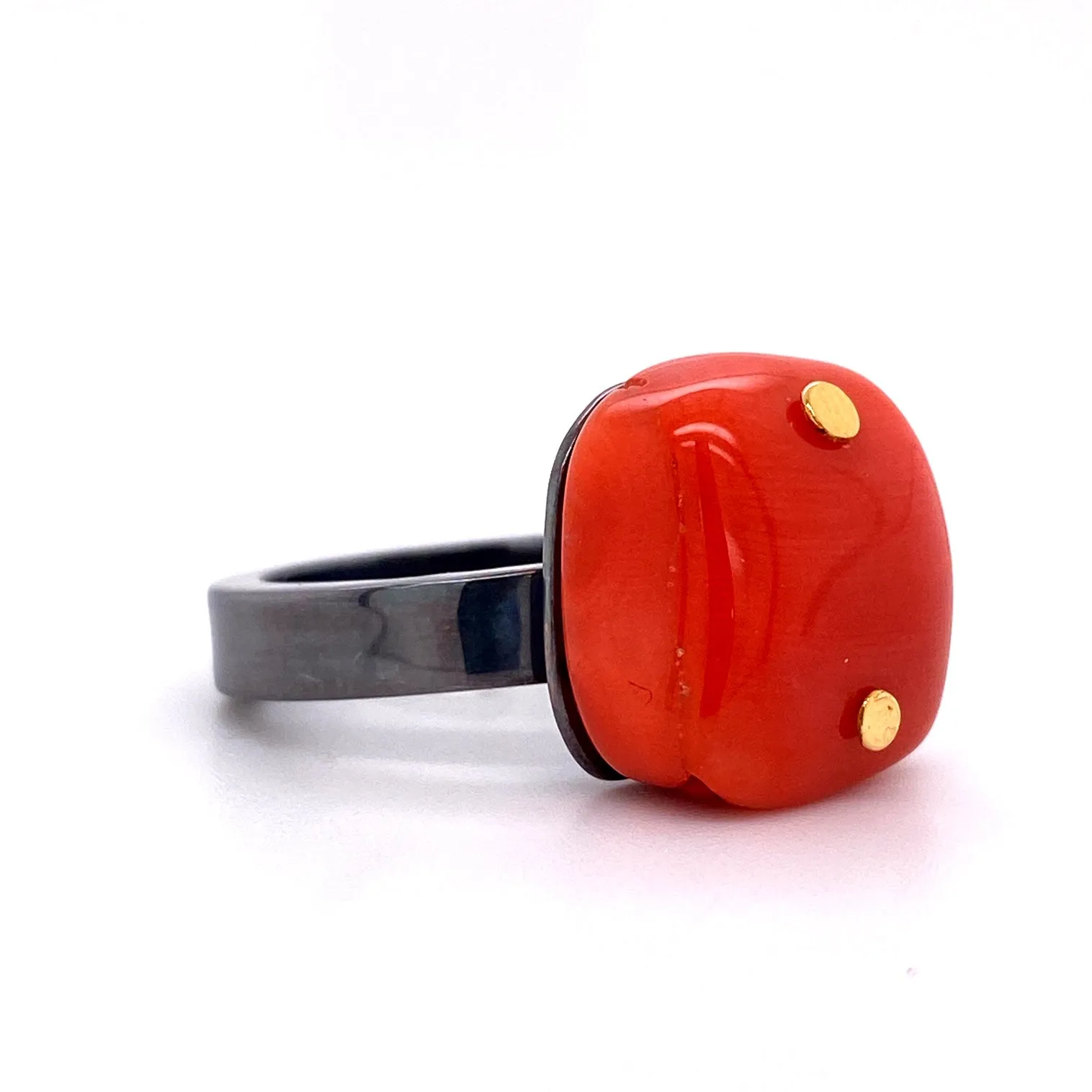 Coral Nugget Ring