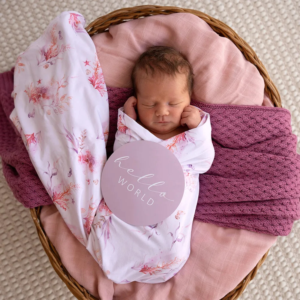 Coral Organic Jersey Wrap & Topknot Set