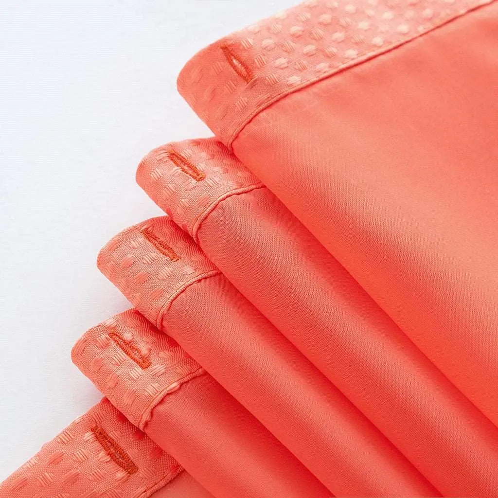 Coral Sheer And Grid Shower Curtain And Liner Set
