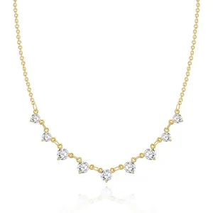 Dainty Diamond Choker Necklaces Station Chain Necklace- 9 Diamond