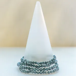 Dainty Snowflake Obsidian Bracelet