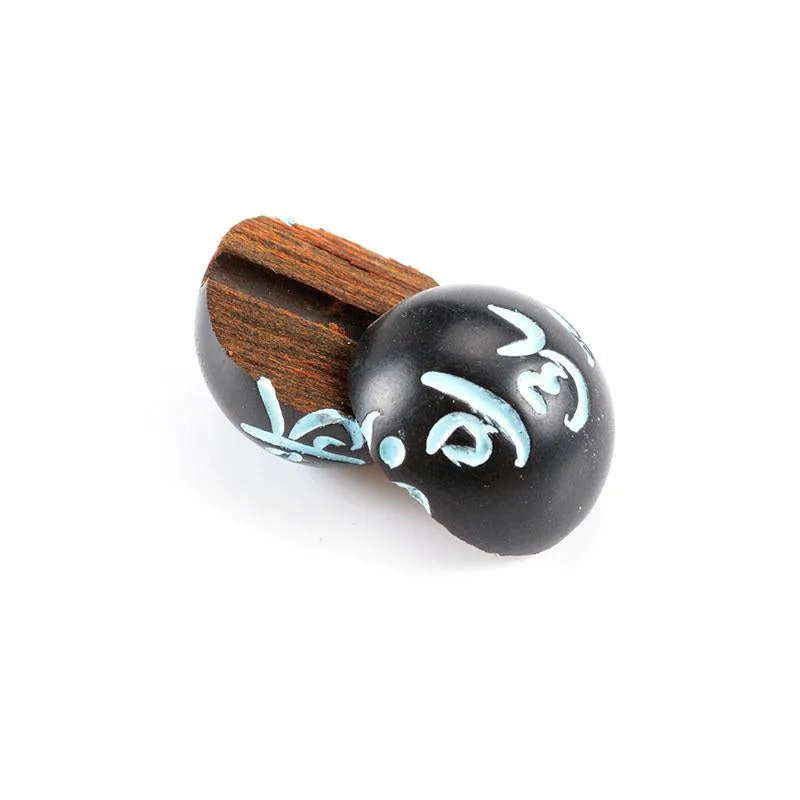 Dark Wood Color-Engraved Buddhist Prayer Bracelet