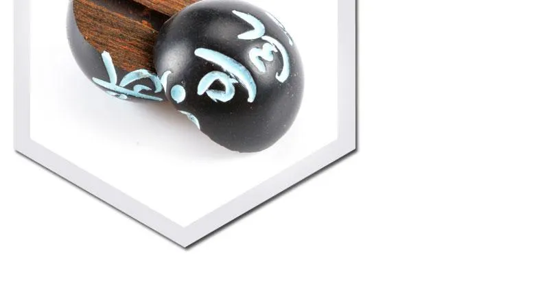 Dark Wood Color-Engraved Buddhist Prayer Bracelet
