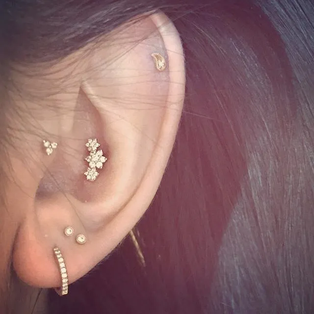 Diamond Eternity Tash Cuff Earring by Maria Tash in Yellow Gold