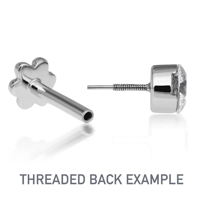 Diamond Four Ball Trinity Earring by Maria Tash in 18K White Gold. Flat Stud.