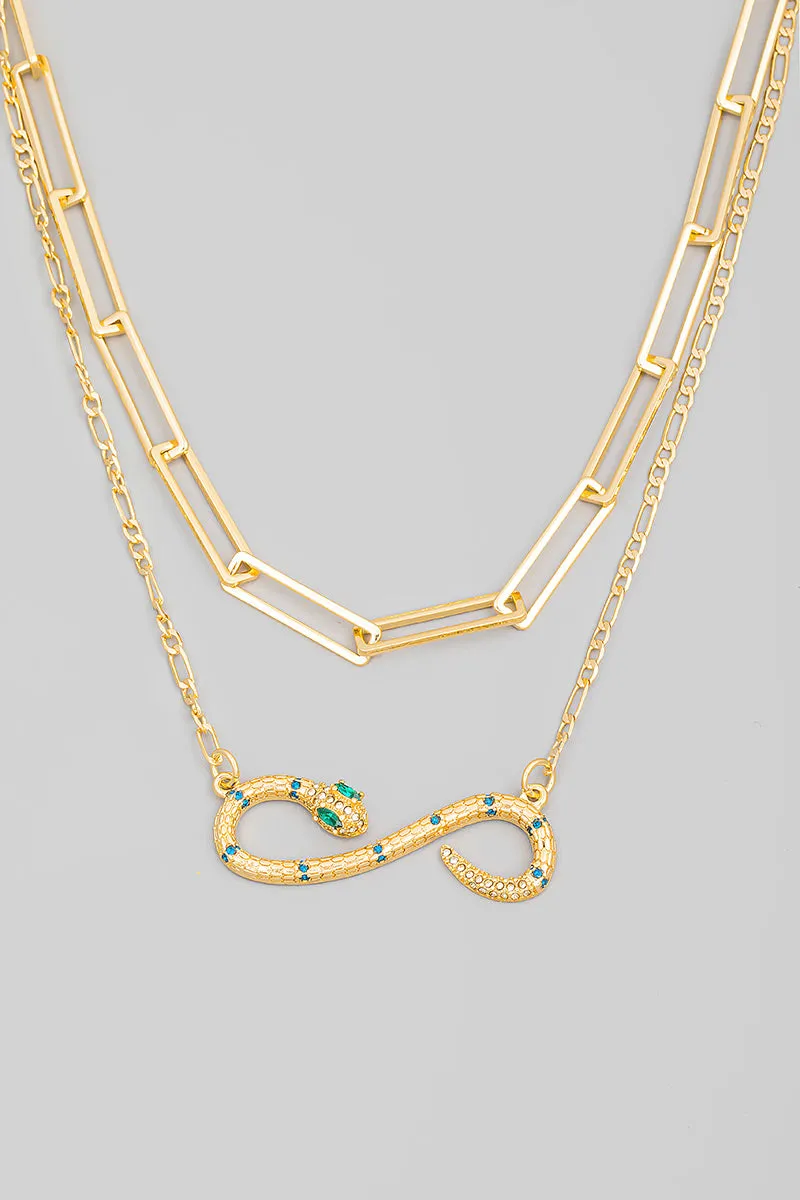 Double Layer Snake Chain Link in Gold