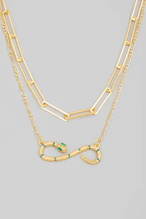 Double Layer Snake Chain Link in Gold