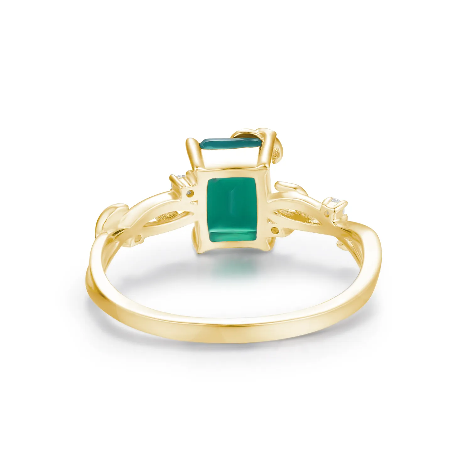 Earth Green Onyx Ring (Yellow Gold)