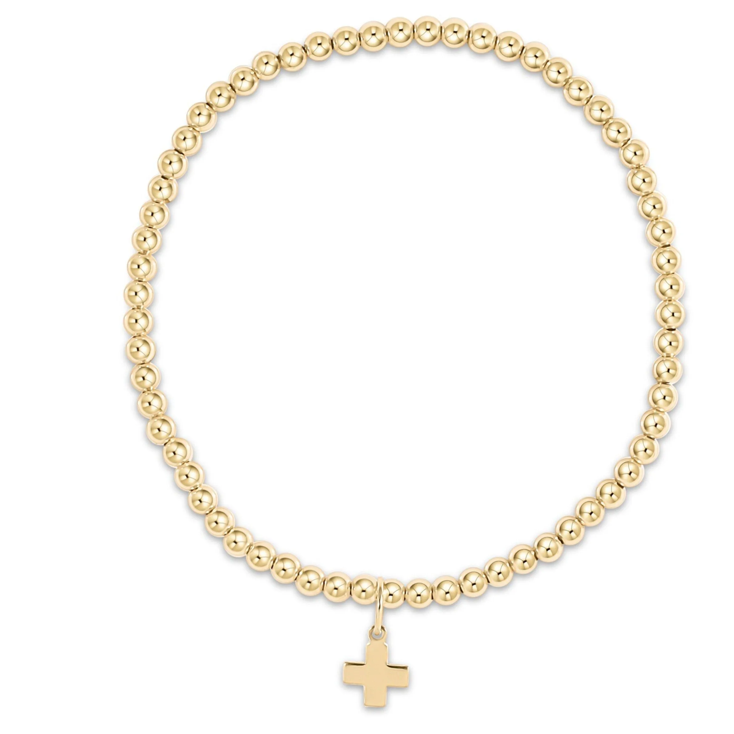 eGirl 3mm Bead Bracelet - Signature Cross Charm