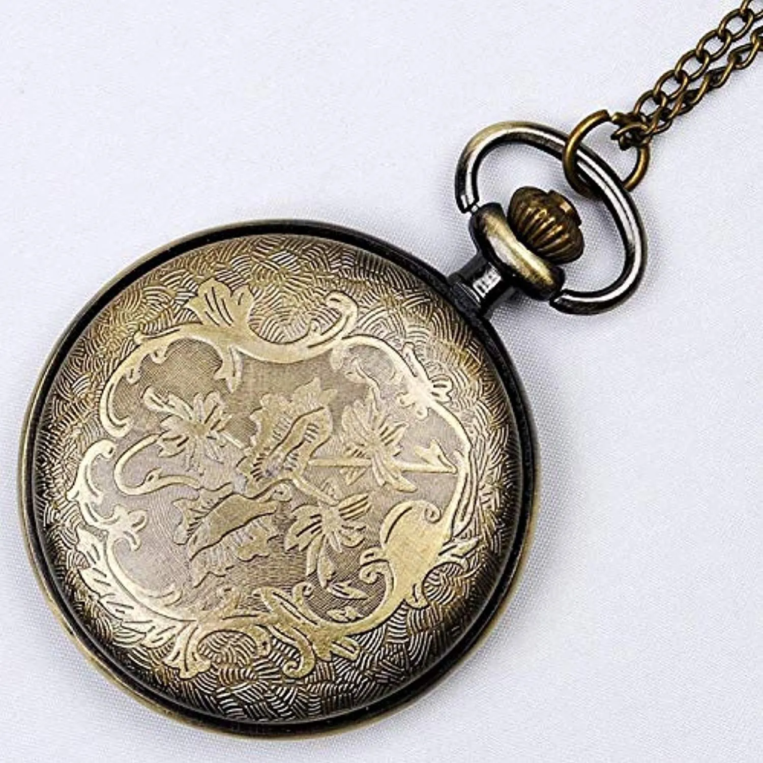 Electomania Necklace Jewellery and Diwali Gifts for Family and Friends Bronze Carve Designer Necklace Pocket Watch for Women/Men/Girls/Boys (Vintage Roman Numbers)