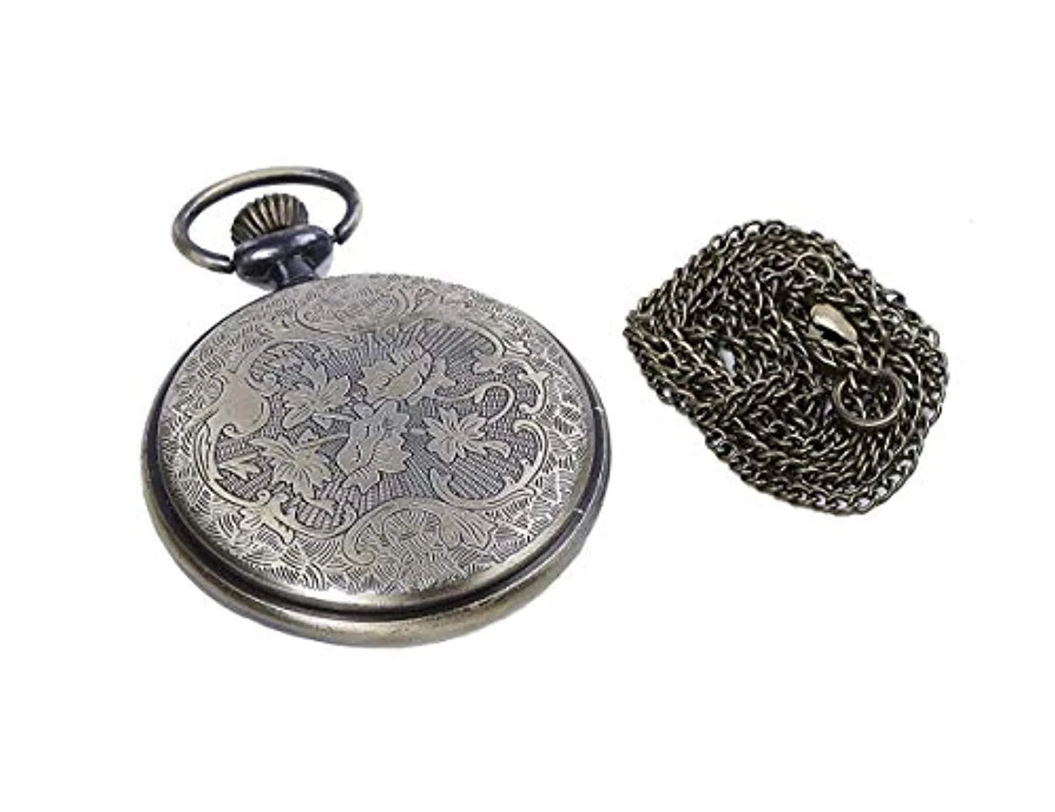 Electomania Necklace Jewellery and Diwali Gifts for Family and Friends Bronze Carve Designer Necklace Pocket Watch for Women/Men/Girls/Boys (Vintage Roman Numbers)
