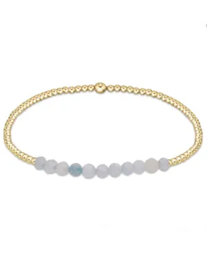 Enewton - Gold Bliss 2mm Bead Bracelet - Aquamarine