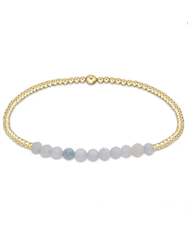 Enewton - Gold Bliss 2mm Bead Bracelet - Aquamarine