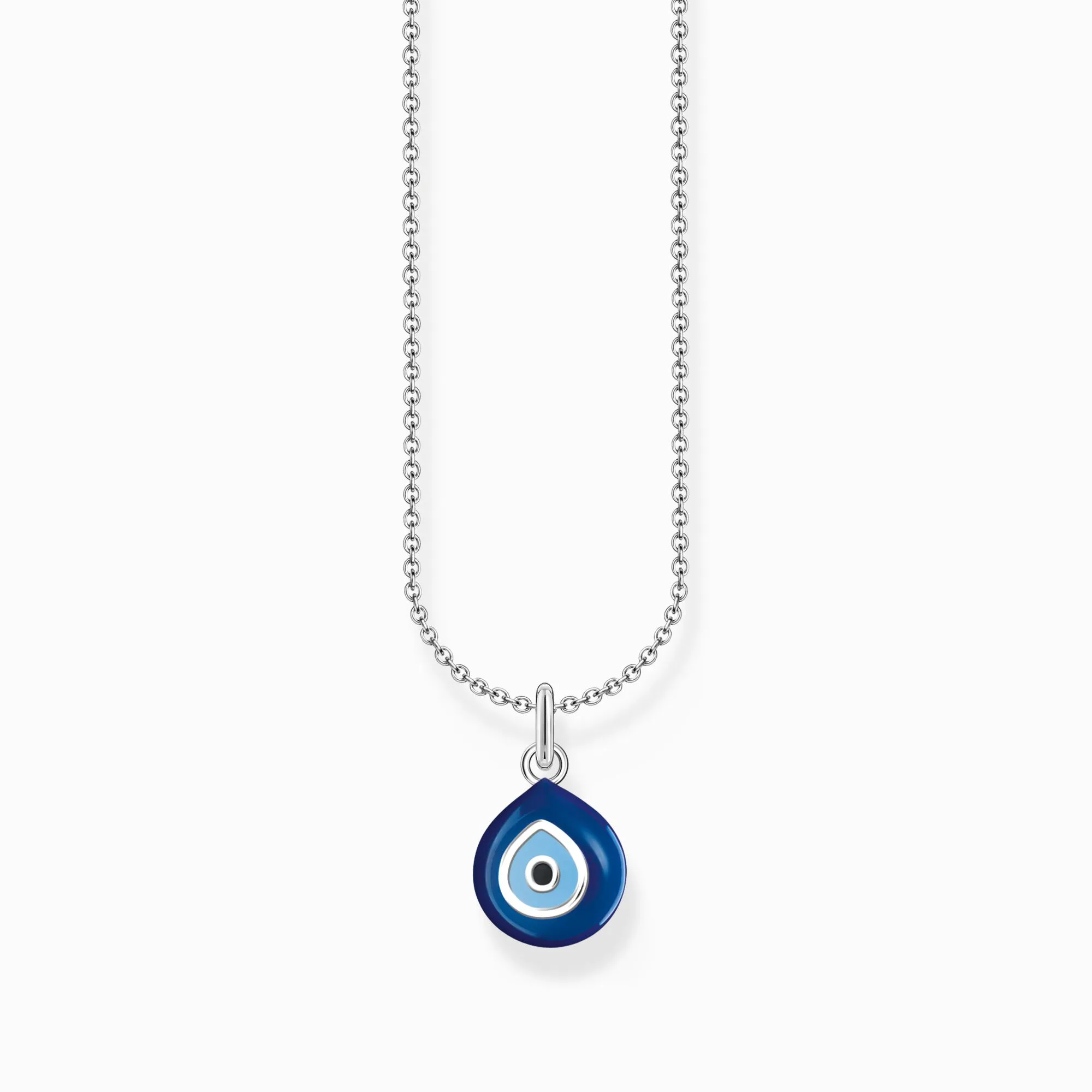 Essentials Sterling Silver Blue Enamel Nazar's Eye Necklace KE2218-007-1-L45V